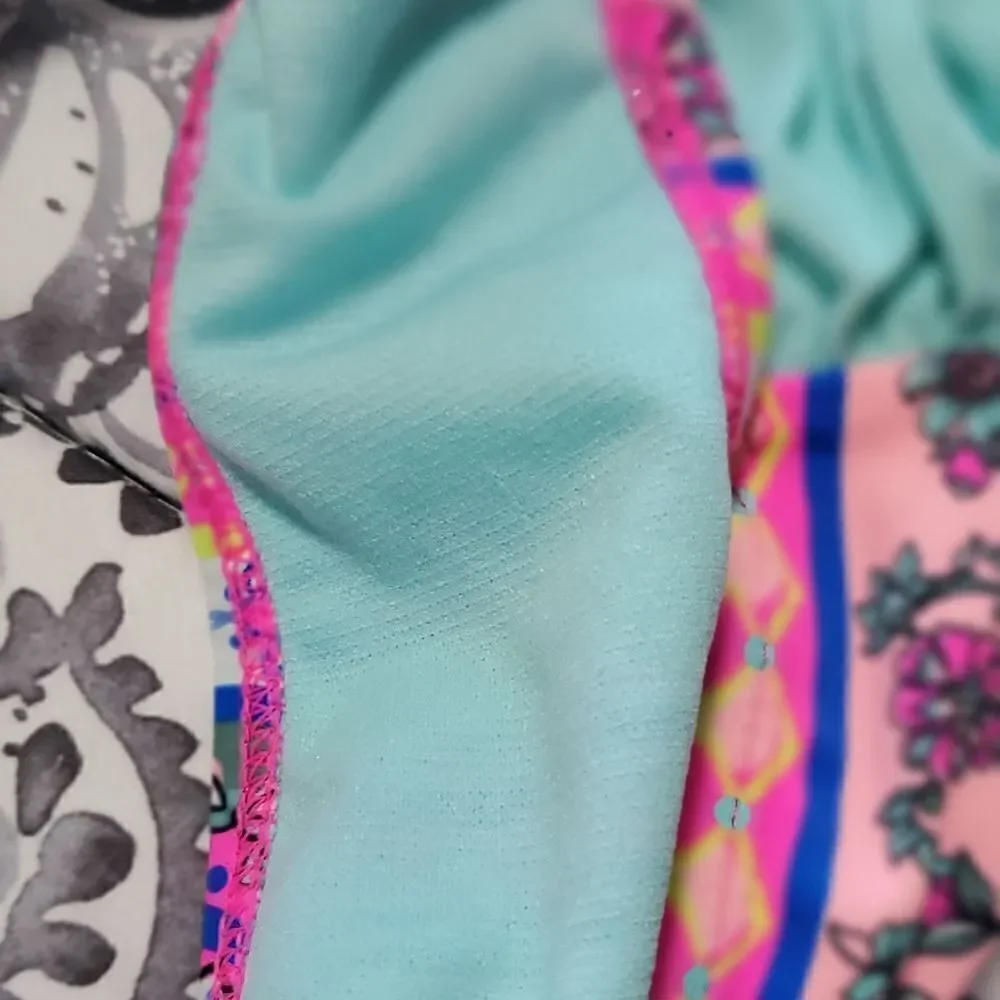 Breaking Waves Pink & Green Bikini